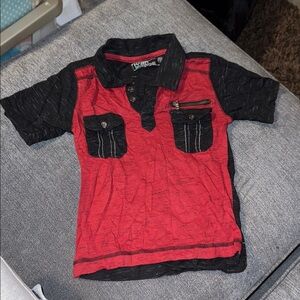 Kids Red and Black Polo Shirt